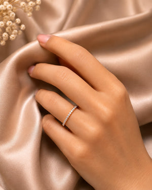 Elegant Silver Diamond Stacking Ring