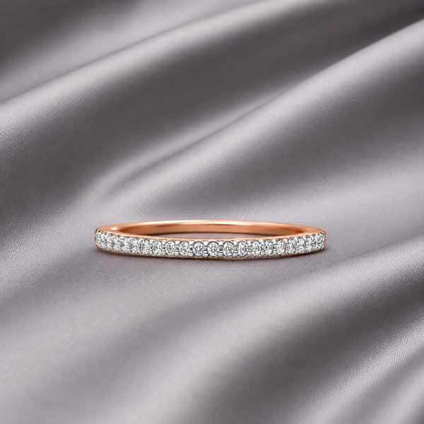 Elegant Silver Diamond Stacking Ring