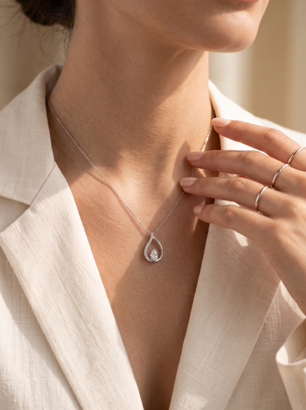 Ethereal Dew  Pear Teardrop Pendant
