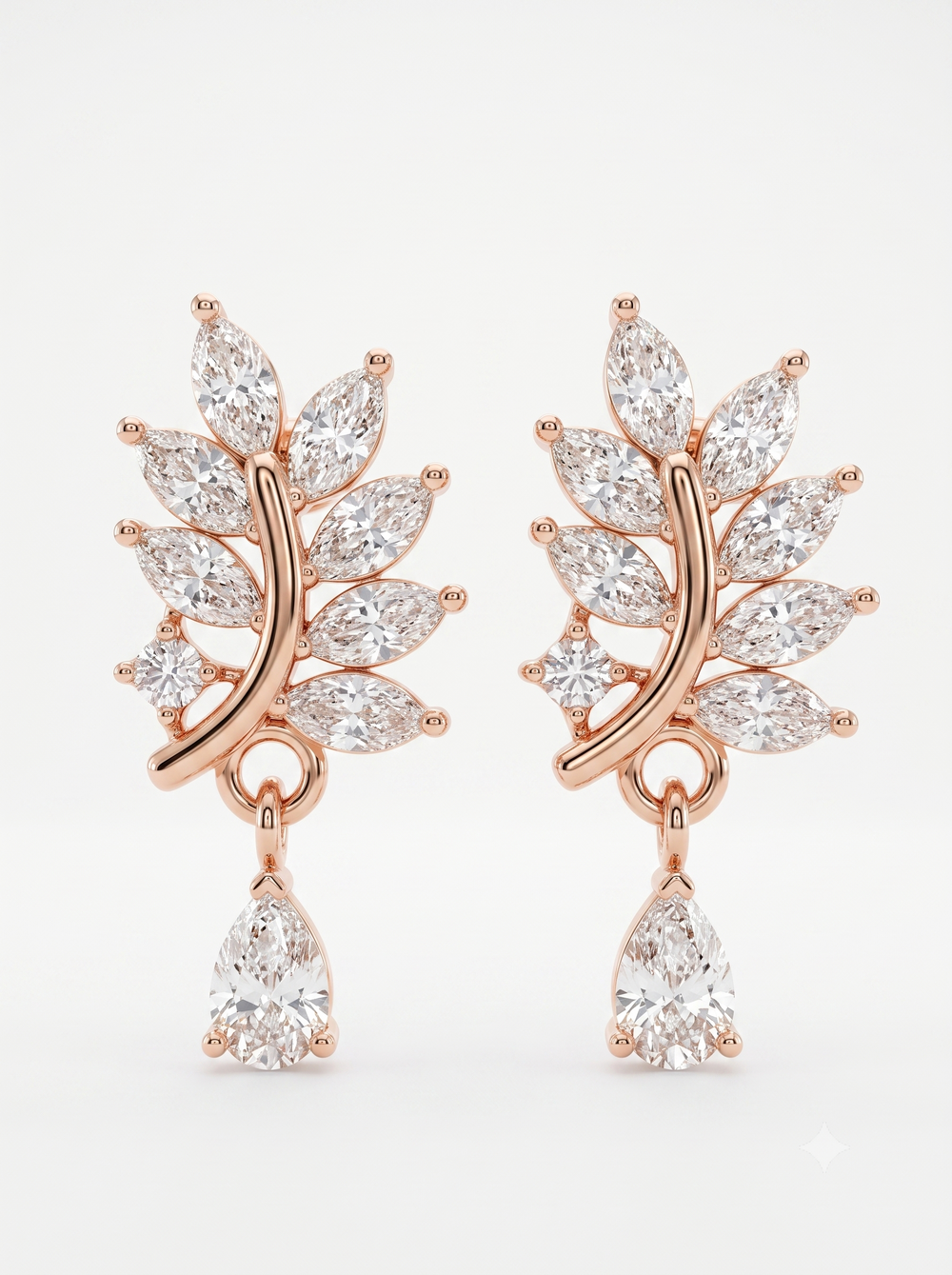 Elegant Vine Drop Silver Earrings