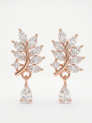 Elegant Vine Drop Silver Earrings