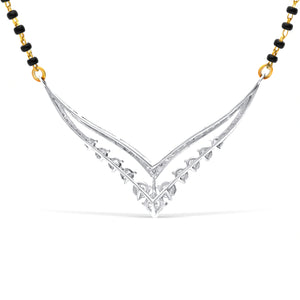 White gold mangalsutra pendant with lab-grown diamonds – back view
