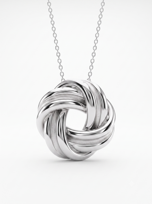 925 Sterling Silver Infinity Knot Chain Pendant